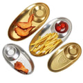 Hotel Restaurant Metal Oval Shape Serving Plate Dish Fruit Food Trays Stainless Steel Serving Platters