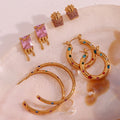 Dreamshow Shining Zircon Jewelry Set Earrings Women Wholesale Earrings Mixed Lot Gold Plated Jewelry Bulk