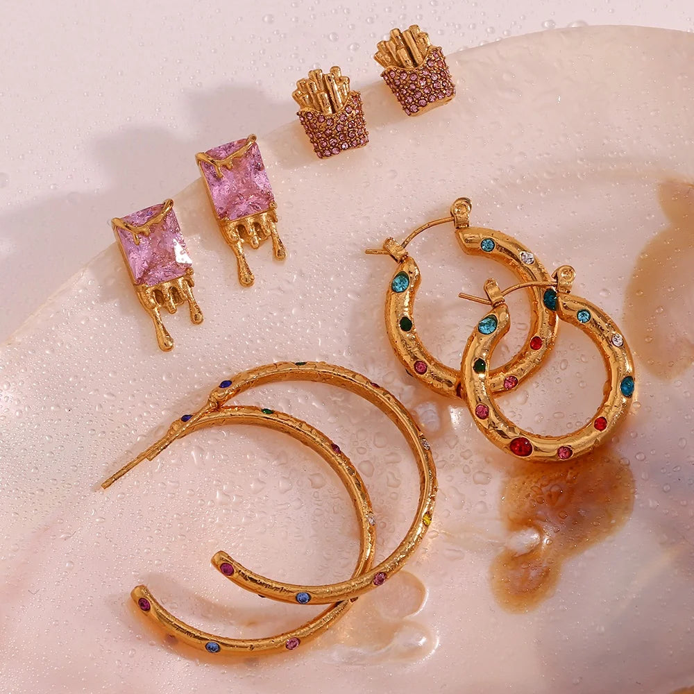 Dreamshow Shining Zircon Jewelry Set Earrings Women Wholesale Earrings Mixed Lot Gold Plated Jewelry Bulk