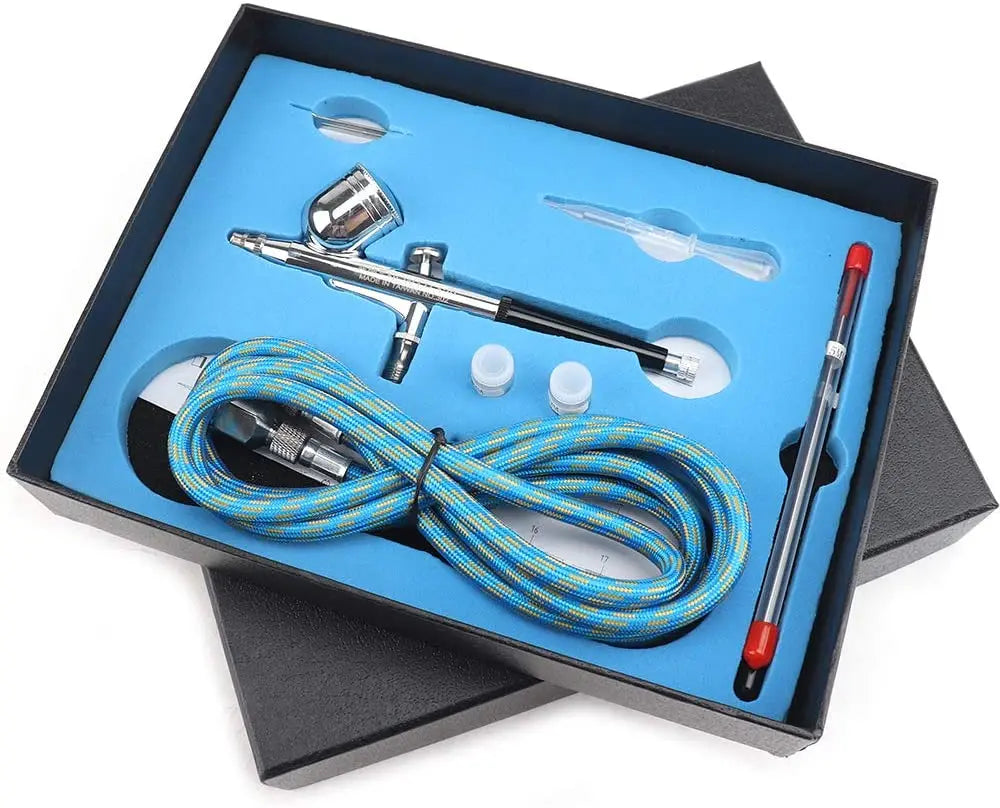 BT-130K Complete Set Eco-Friendly Copper Cake Decorating Airbrush Tools Gravity Feed 0.2/0.3/0.5mm Nozzles for Ultimate Cake