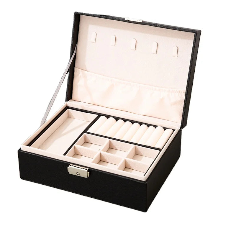 Luxury Leather Jewelry Box Storage Gift Boxes for Ladies Ring Necklace Earrings Organizer Case Wholesale