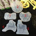 Mirror Crystal Epoxy UV Resin Glue Pair Christmas Elk Antlers Silicone Mold Eco-Friendly Cake Tools OPP Bag