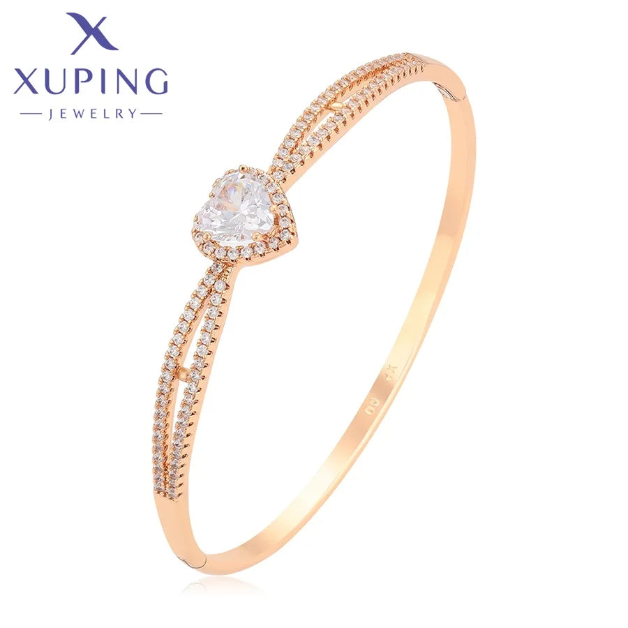 X000808924 XUPING Jewelry Wholesale Fashion Heart Synthetic CZ Women Bangle