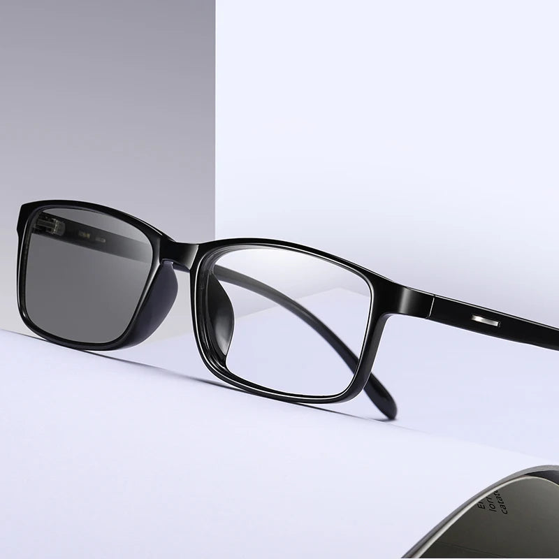 2024 BS1827 PC Men Reading Photochromic Optical Frame Blue Light Blocking Glasses Eyewear Photogrey Anti Reflection Glasses 2026