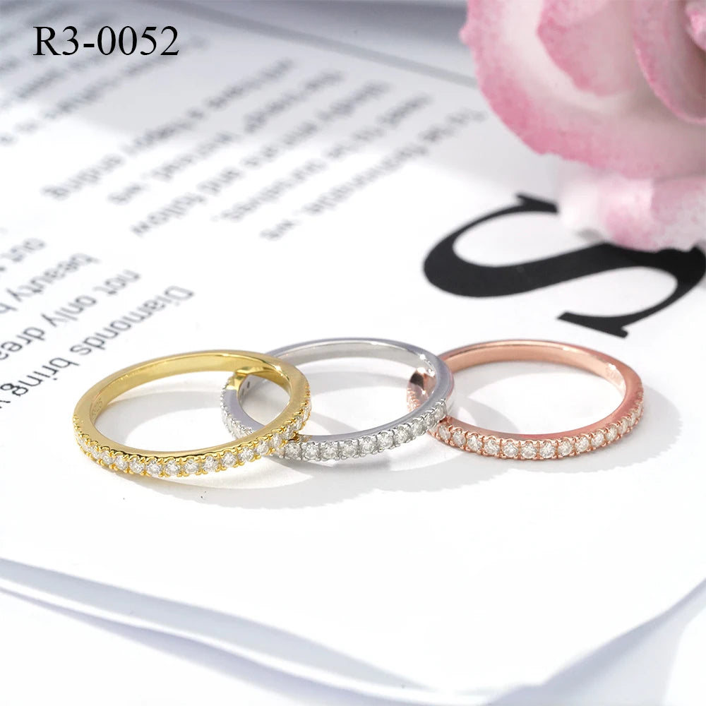 Cool Bulk Woman 925 Sterling Silver Design Rings Set Old Silver Moissanite Diamond Gemstone 3 Wedding Rings