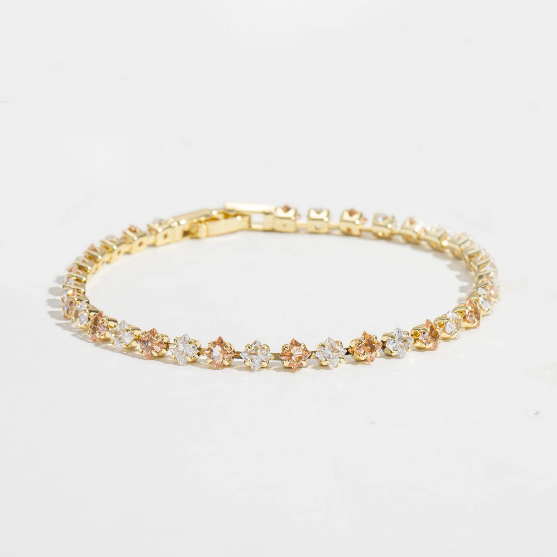 Geometric White Zircon Bridal Bracelet Minimalist Versatile Wedding Jewelry Trendy Luxury Accessory for Brides' Evening Gowns