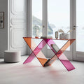 Factory Customized Perspex Modern Pink Colored Lucite Console Table Acrylic Console Table