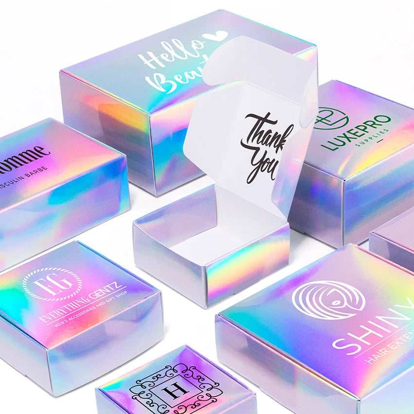 Glossy Holographic Plain Laser Fine Sands Glitter Nail Polish Box Holo Mailer Box