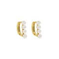 Ins Baroque Natural Pearl Earrings No Tarnish Small Round Circle 925 Sterling Silver Hoop Earrings for Women Girls