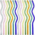 Food Grade Borosilicate Glass Wavy Straw Heat Resistant Funny Drinking Straws Hot Sale