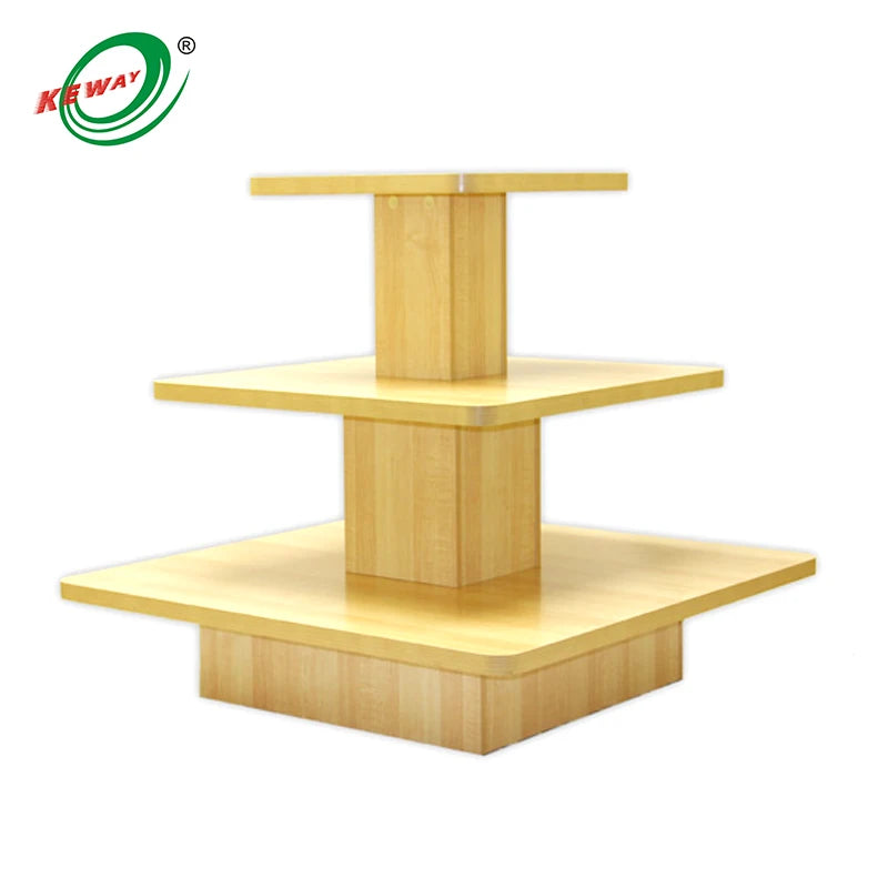 Custom Wooden Display Shelf Tower Type Display Stand