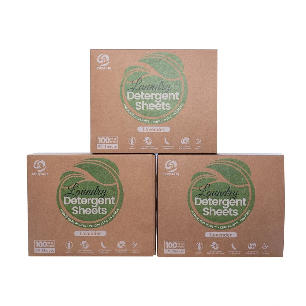 Hot Selling Eco Friendly Colorful Home Cleaning Sheets Biodegradable Washing Strips Dry Laundry Detergent Sheets
