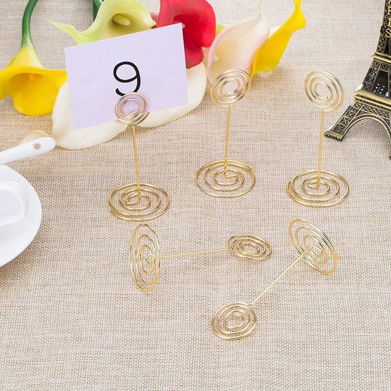 Hot Sales 3.4INCH H Gold Color Metal Bakery Price Clip Table Number Holder Stand for Wedding Parties Meetings