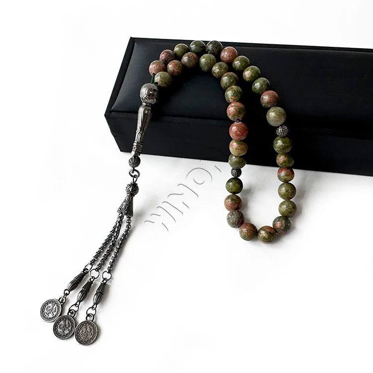 China Beautiful Islamic Agate Tasbih Catholique Rosary Beads / Imam Prayer Bead Rosary for Religious Use