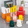 In Stock Custom Logo USB Office Home Gift Smart Ceramic Warmer Cup Heater Heating Pad Temperature Control Water Coffee Mug Set MegaBDM