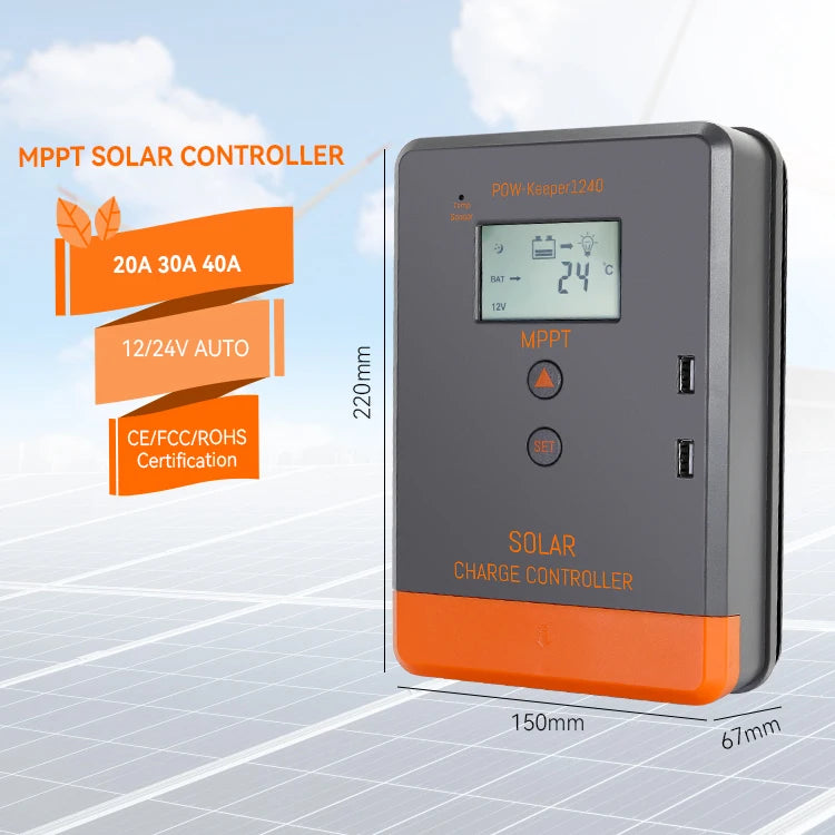 PowMr in Stock 12V 24V MPPT Solar Charge Controller 40A MAX PV 100V Solar Panel Battery Charger Controller
