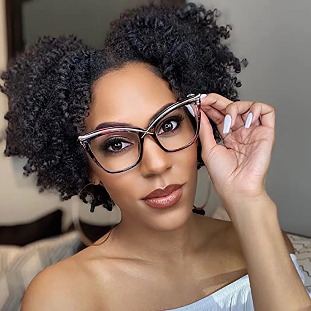 Women Trendy Girl Eyeglasses Big Frame Oversized Vintage Unique square Eyeglasses Taking Photos Good Wide Vision Eyeglasses