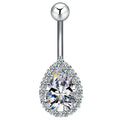 Hot Selling Body Piercing Jewelry Stainless Steel Inlaid Big Zircon Belly Piercing Navel Nail Diamond Ball Top