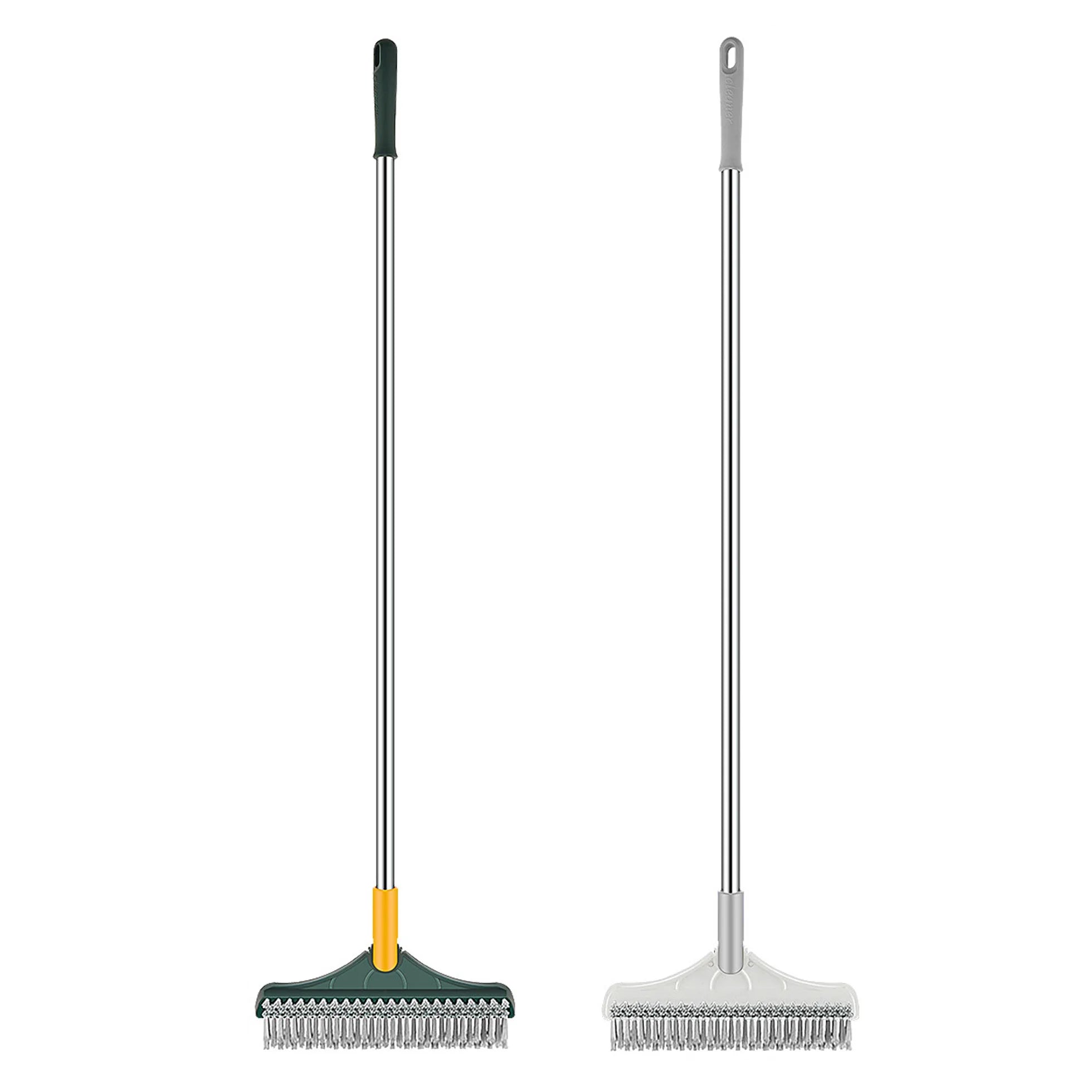 3 in 1 Eco-Friendly Microfiber Cleaning Brushes with Adjustable V-Shaped Tool and Long Handle Squeegee for Bathroom Use