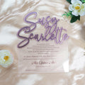 Lucite Rose Gold Custom Clear Plastic Unique Laser Cut Mirror Acrylic Names Acrylic Invitation Cards Wedding Invite Cards