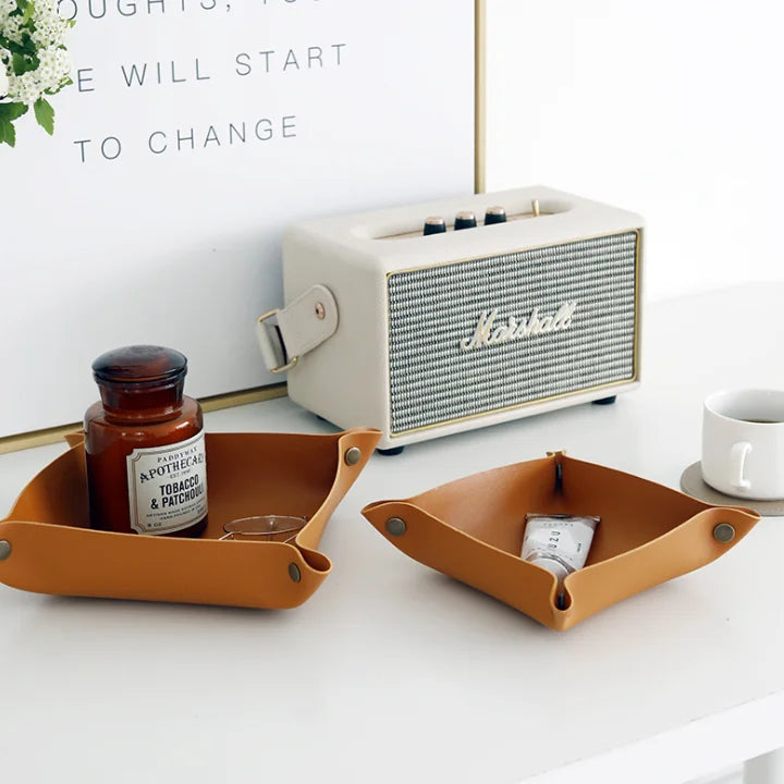 Fast Shipping Rolling Leather Jewelry Tray Bag Holder Keychain Storage Organizer Gift Bags Tableware Dice Keys Packaging Pocket