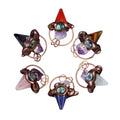 Wholesale Multi Colour Hexagonal Pyramid Retro Red Copper Stone Pendant for Making Jewelry Necklace