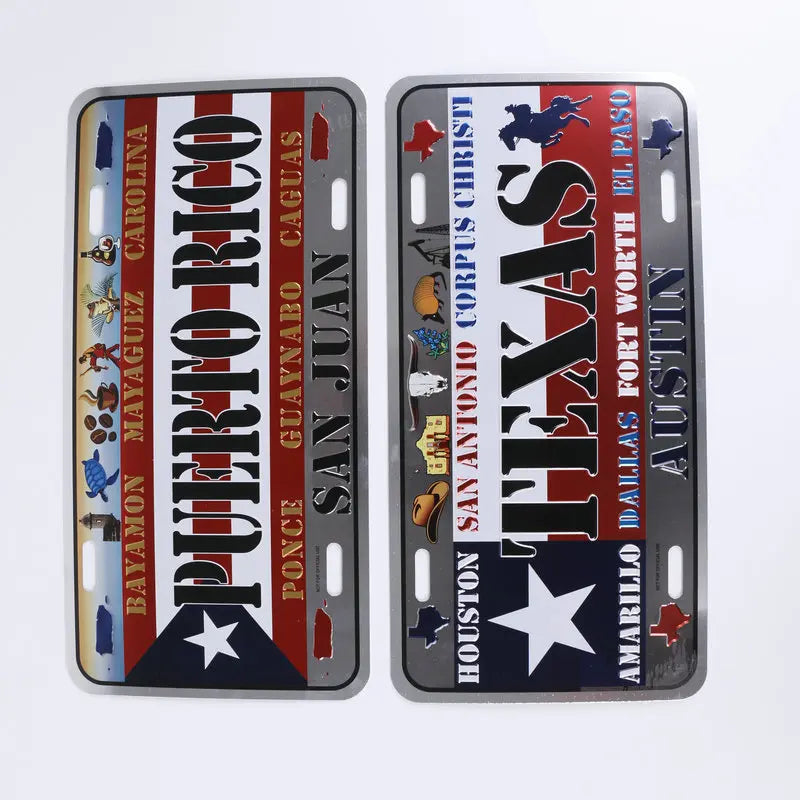 American License Plate Metal Aluminum Vintage Industrial Style bar Hotel Home Decoration Creative Personality Wall Pendant
