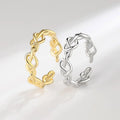 Platinum Plated Personalized Love Knitted Chain Link Ring with Simple Temperament Fashion Ring Wholesale of Women's Jewelry