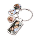 Custom Promotional Gift Keychain Blank Design Sublimation Charms Set Keychains with 3 Tags