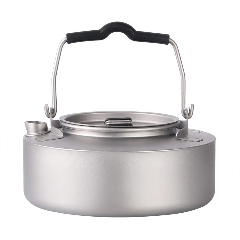 Titanium 600ml/1000ml Tea Kettle with Folding Handle Outdoor Camping Ultralight Portable Teapot