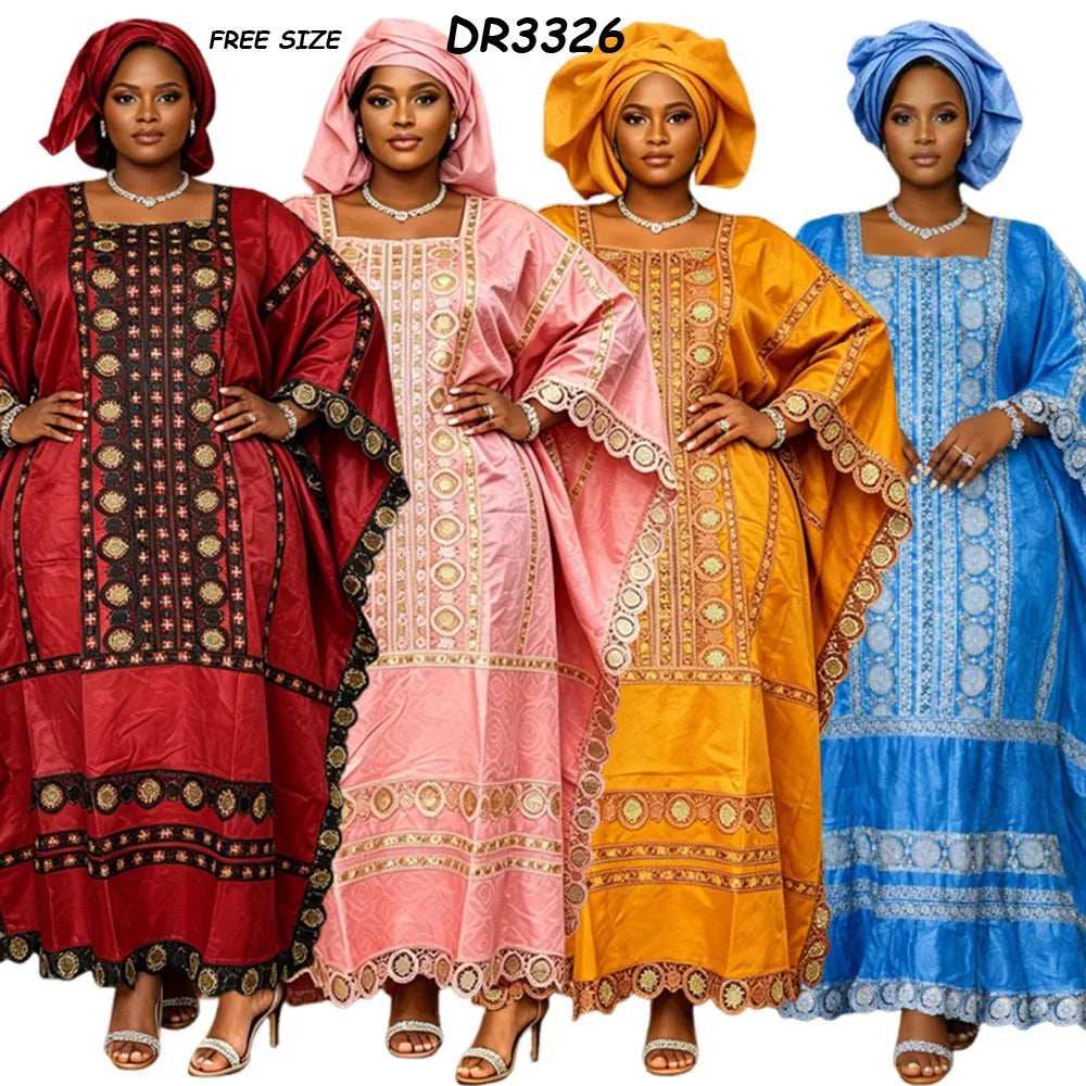 New Fashion Wedding Apparel & Accessories African Dresses African Robe Luxury Long Maxi Dress for Summer for Women Sequins