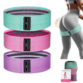 Set of 3 Elastic Polyester Fabric Hip Booty Circle Bands Fitness Resistance Loop Workout Accessories