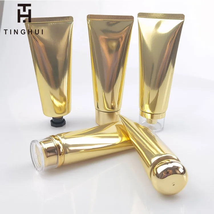 80g 80ml Brightness Gold Hand Cream Soft Tube Facial Cleanser BB Cream Body Milk Plastic Tube