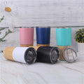 Custom Logo  Eco Friendly Double-Layer 304 Stainless Steel Vacuum 20oz Bamboo Car Cup  Coffee Mug