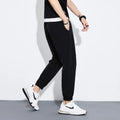 Long Elastic Waist Mid Sport Pants Black Mens Gym Track Joggers Casual Fitness Sportswear Work Nylon Spandex Quick Dry