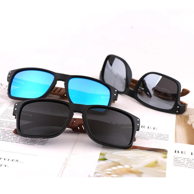 2025 New Arrivals Men Shades  Custom Wood Bamboo Sun Glasses Polarized Wooden Eyewear Recycled Sunglasses