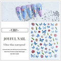 Nail Decoration Butterfly Flower Nail Charms Sticker 3D Colorful Butterfly Nail Art Sticker