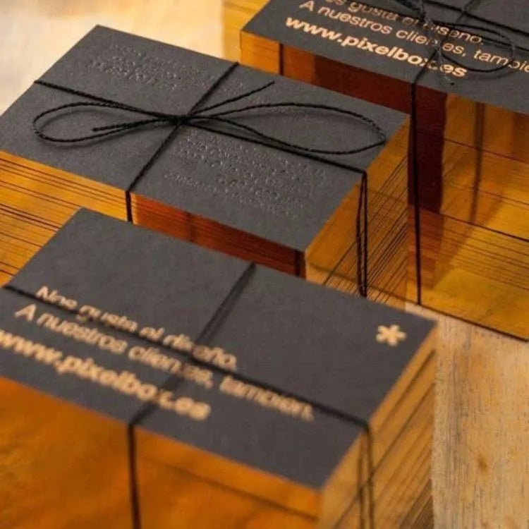 Luxury Custom Printing Black Paper Card Gold Foil Thank You Card for Gift Customized Design Foil Greeting Card