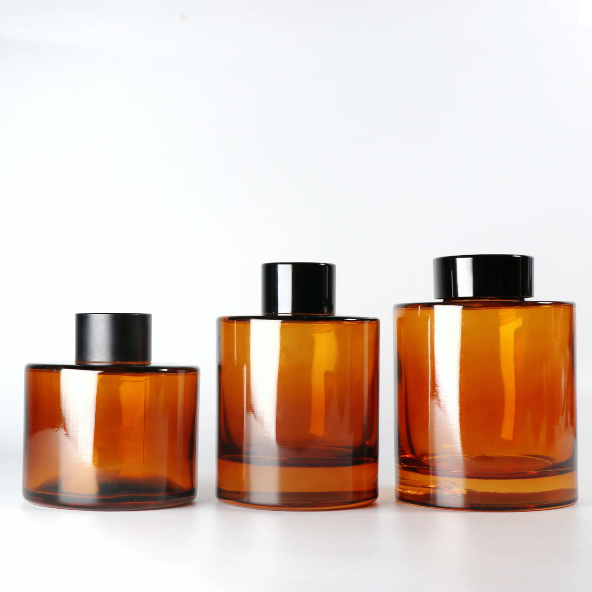 Clear 100ml 150ml 200ml Reed Diffuser Glass Bottle Round Shape Empty Bottle Reed Diffuser with Seal Cap
