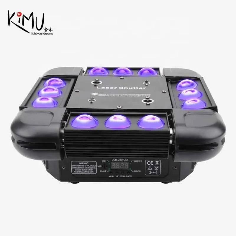 12 Leds Storm Laser Spider Beam Strobe Effect Moving Head Light