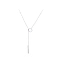 Rainbowking S925 Unisex Necklace Simple Personalized Word Circle Zircon Fashionable Hundred Matching Collarbone Chain for Gift
