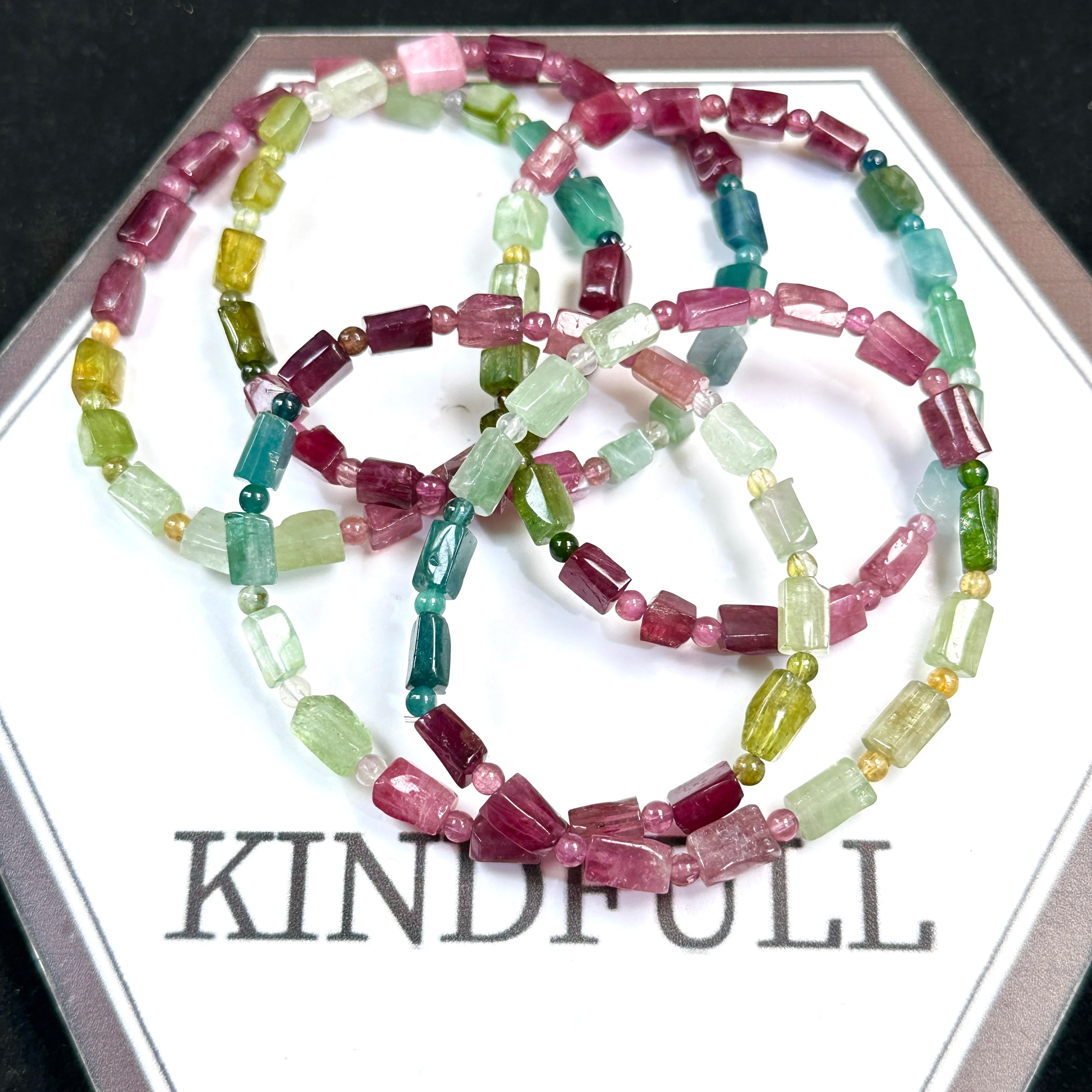 Crystal Bracelets Gemstone Jewelry Charm Bracelet Tourmaline Chips Bracelets for Sale