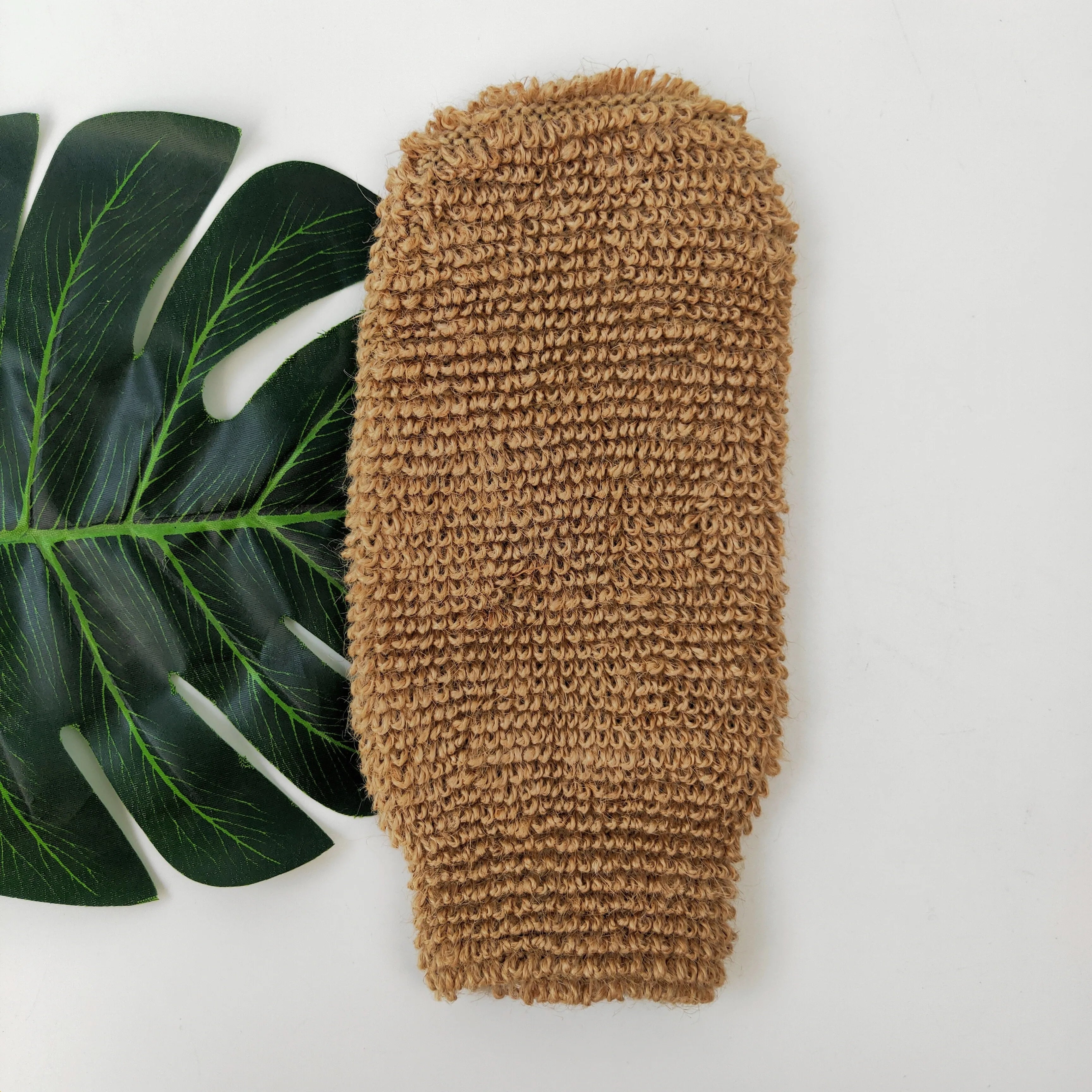Jute Shower Glove with Exfoliating Loofah Natural Sponges & Scrubbers Bath Mitt for Body Application Bath Brushes