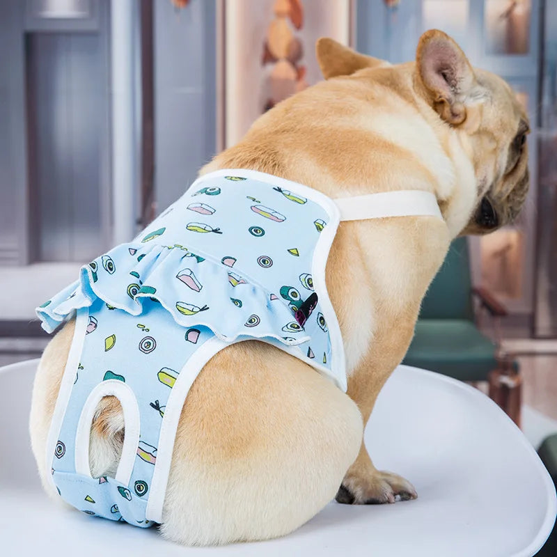 Dog Physiological Pants for French Bulldogs Female Dog Menstrual Pants with Suspenders Period Protection Pet Menstrual Pants