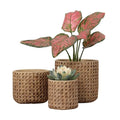 Traditional Chinese  Weaving Design Cement Flower Pots & Planters Classic Home Garden Decorative Style