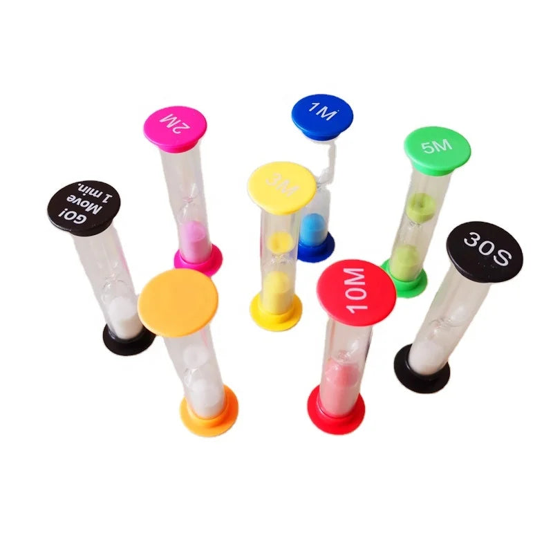 Colorful Hour Glass Sand Timer 6 Pcs Pack 30sec 1min/2min/3min/5min/10min Hourglass Sand Timer Set