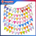Wholesale Custom Birthday Banner Triangle Flag Decoration Colorful Hanging Flag Props Flower Festival Party Decoration Supplies