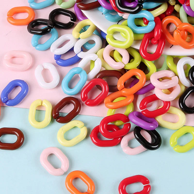 14x20mm Plastic Acrylic Solid Color Bag Chain Buckle Assembled Pants Chain Jewelry Material