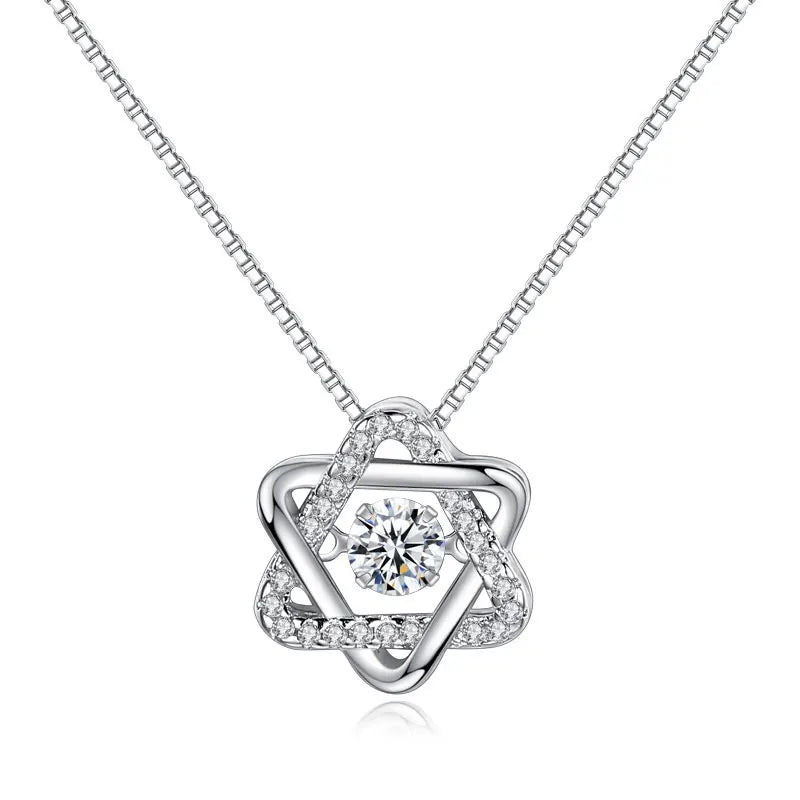 Six-pointed star Pendant Necklace 925 Silver Female Fine Jewelry Personalize 2021