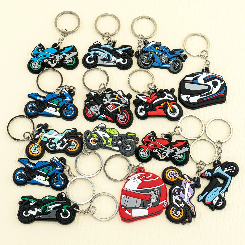 Custom Motorcycle Rubber Pvc Key Chain Personalized Soft Silicone Sport  Keychain Making Accessories Cute in Bulk Fujian